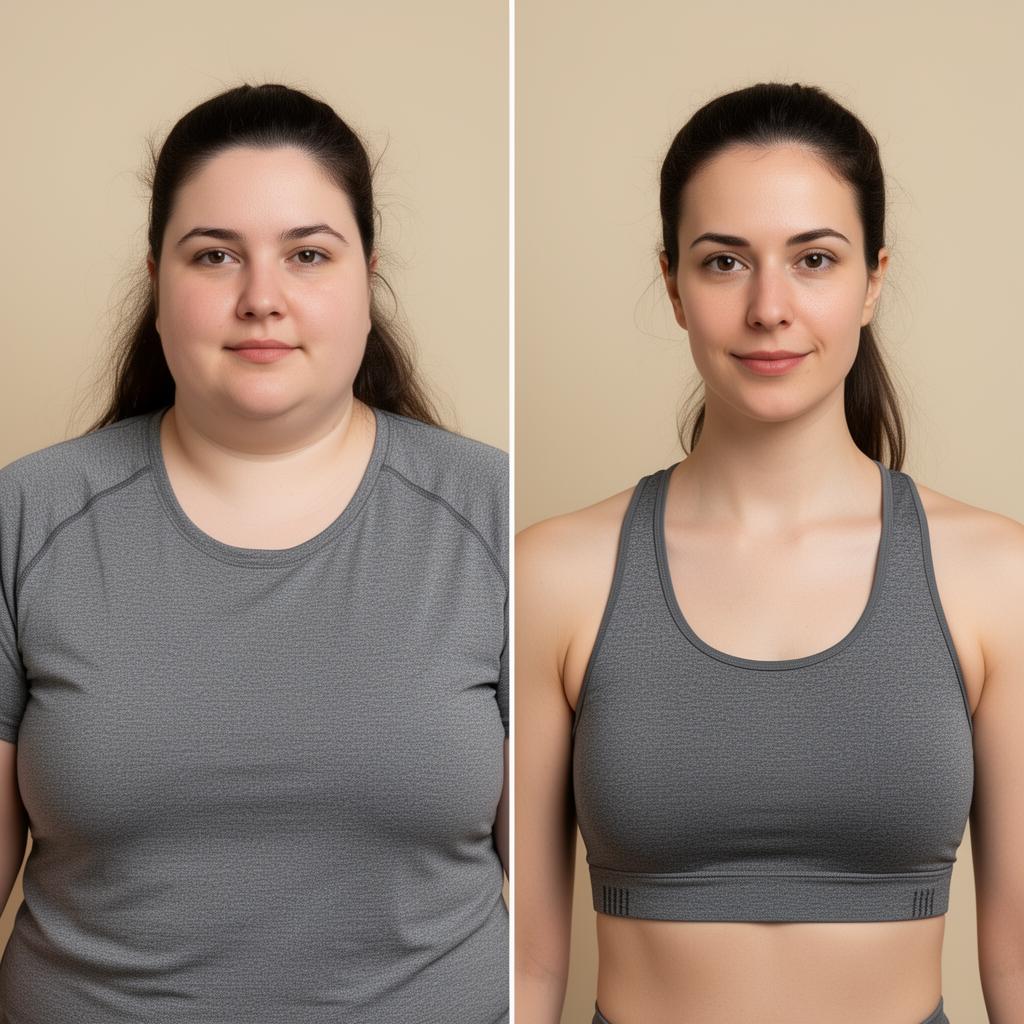 Léa, 28 before & after